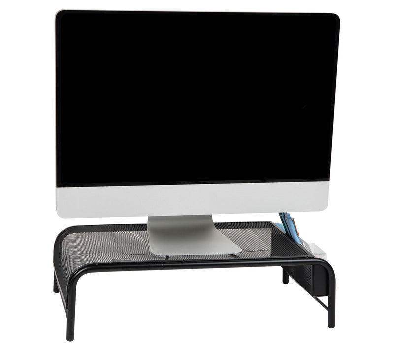 Metal Mesh Monitor Stand with Storage Compartments — View 3