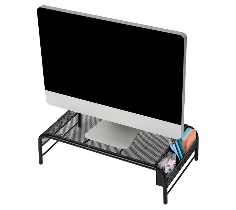 Metal Mesh Monitor Stand with Storage Compartments — View 6