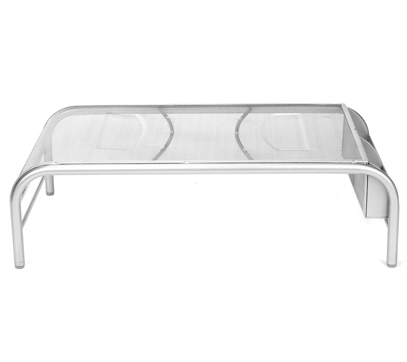 Mind Reader Metal Mesh Monitor Stand with 2 Compartments — Main view