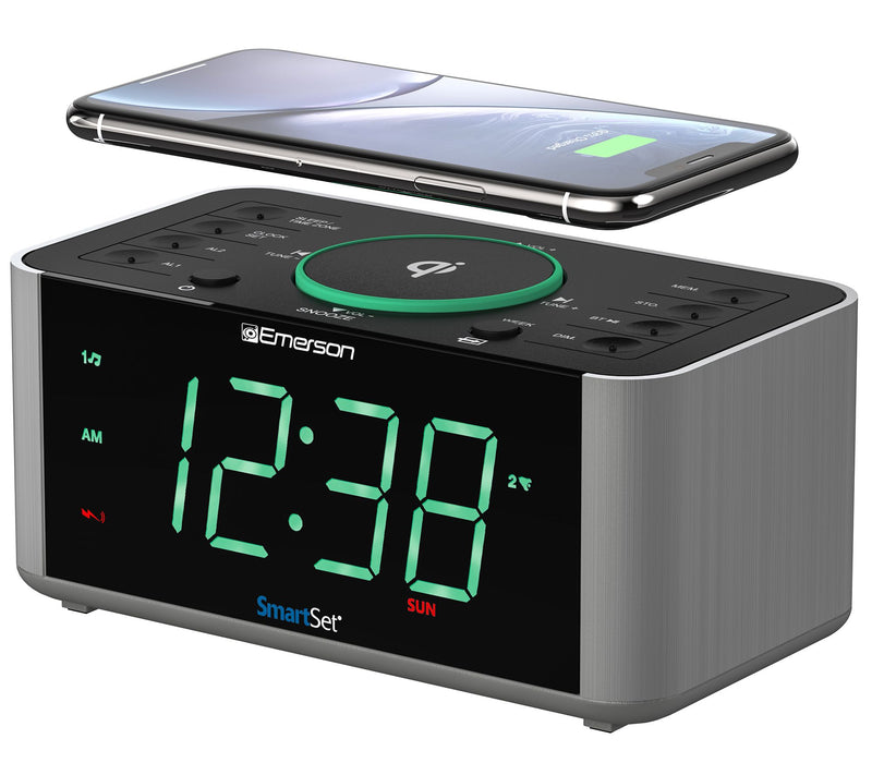 Emerson Alarm Clock Radio and Wireless Phone Ch arger — View 4