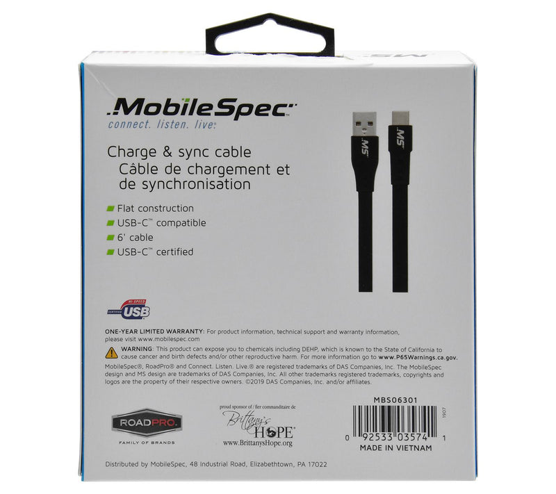 MobileSpec 6' USB-C to USB Charge and Sync Cable — View 7