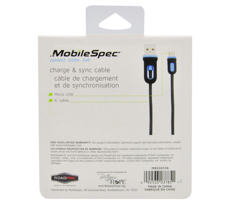 MobileSpec 6' Micro to USB Charge & Sync Cable — View 5
