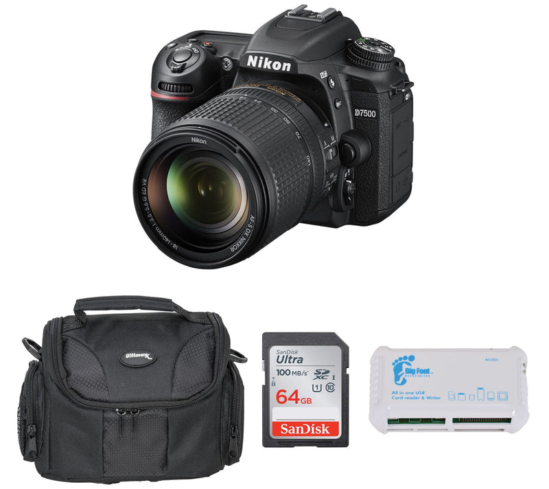 Nikon D7500 DSLR Camera with 18-140mm Lens,Case & SD Card — Main view
