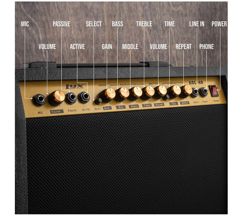 LyxPro 40 Watt Electric Guitar Amplifier — View 13