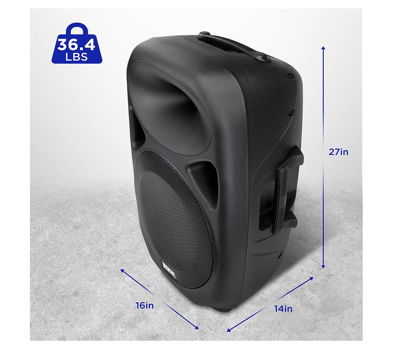 LyxPro SPA-15 Portable 15" PA Speaker — View 4
