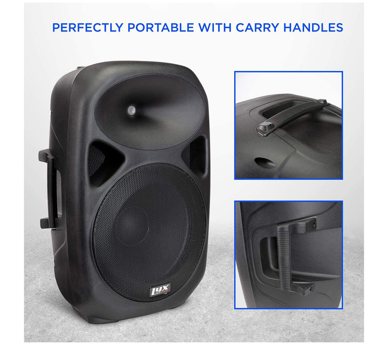 LyxPro 15" Portable PA Speaker w/ RechargeableBattery — View 5