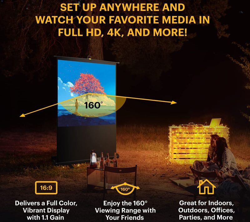 Kodak Instant Cinema Screen 80" Pull Up Projection Screen — View 6
