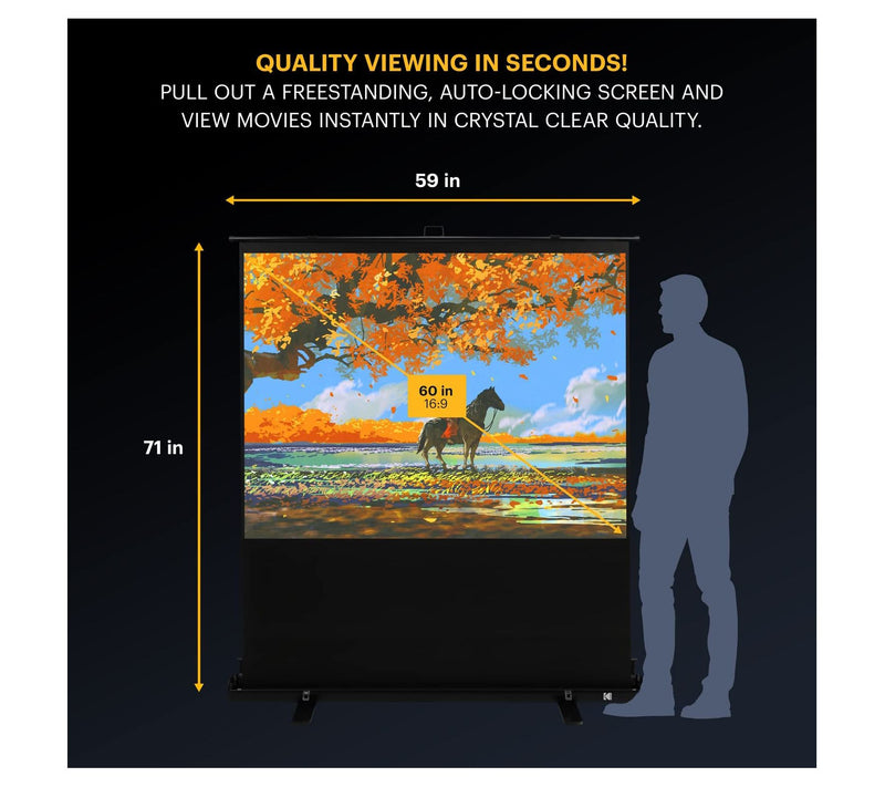 Kodak Instant Cinema Screen 60" Pull Up Project ion Screen — View 4