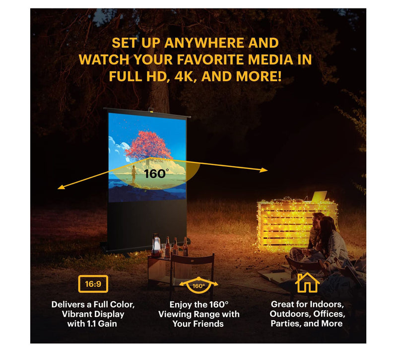 Kodak Instant Cinema Screen 60" Pull Up Project ion Screen — View 5
