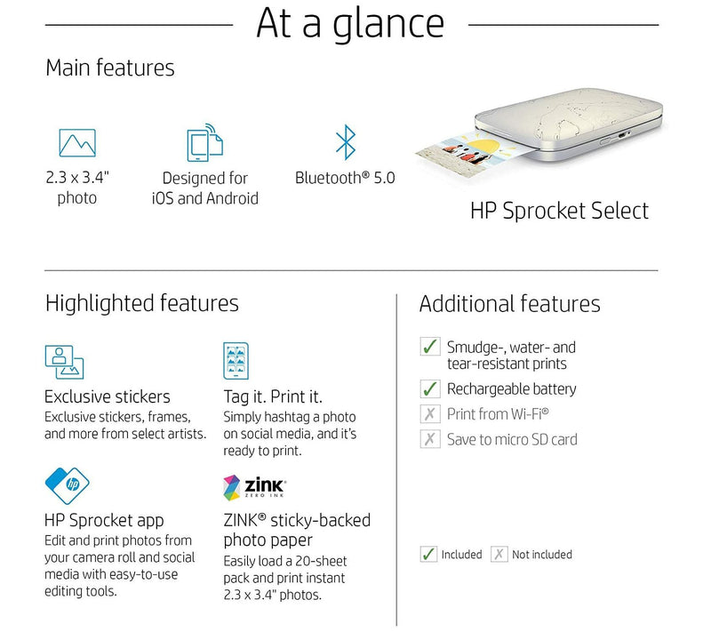 HP Sprocket Select Portable Instant Photo Printer — View 7