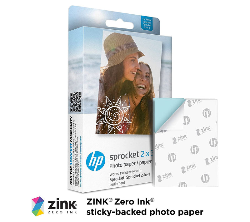 HP Sprocket 2" x 3" Zink Sticky-Back Photo Paper 20-Pack — View 4