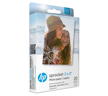 HP Sprocket 2" x 3" Zink Sticky-Back Photo Paper 20-Pack