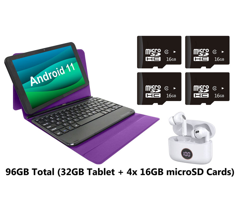 Visual Land 10" 32GB Tablet w/ Keyboard, 16GBCards & Earbuds — View 8