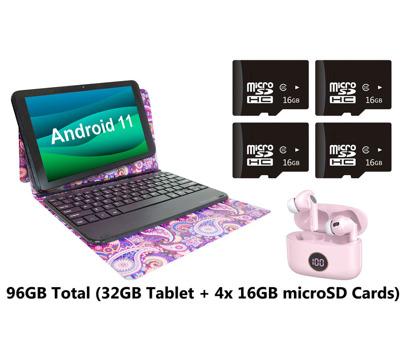 Visual Land 10" 32GB Tablet w/ Keyboard, 16GBCards & Earbuds — View 11