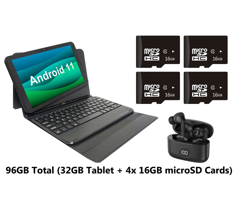 Visual Land 10" 32GB Tablet w/ Keyboard, 16GBCards & Earbuds — View 4