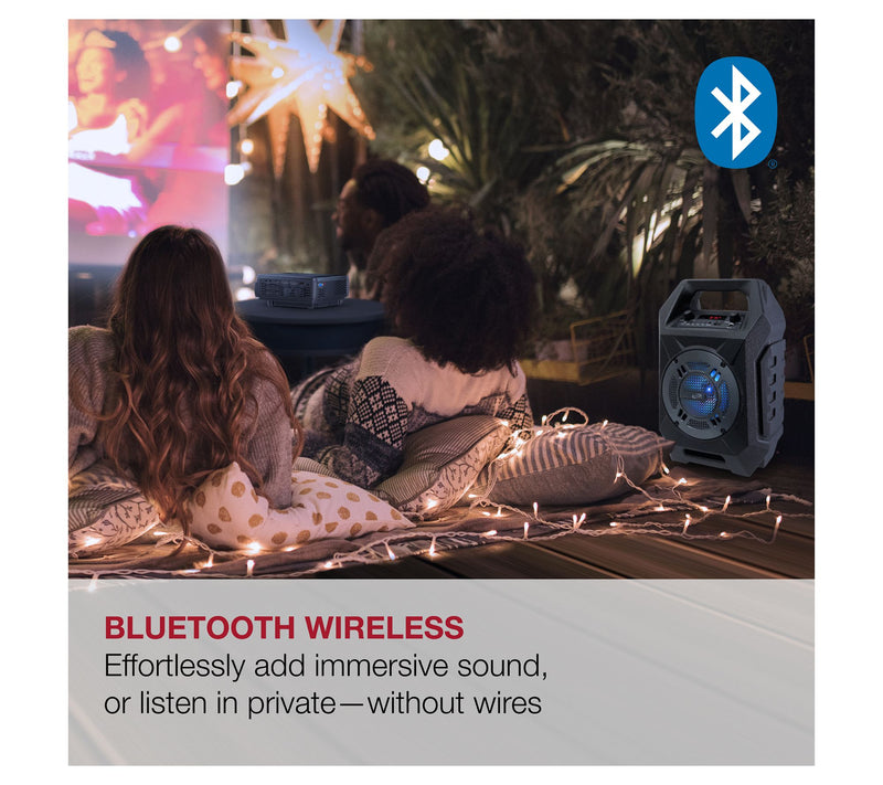 GPX All-in-One Projector with Bluetooth & 120"creen Kit — View 2