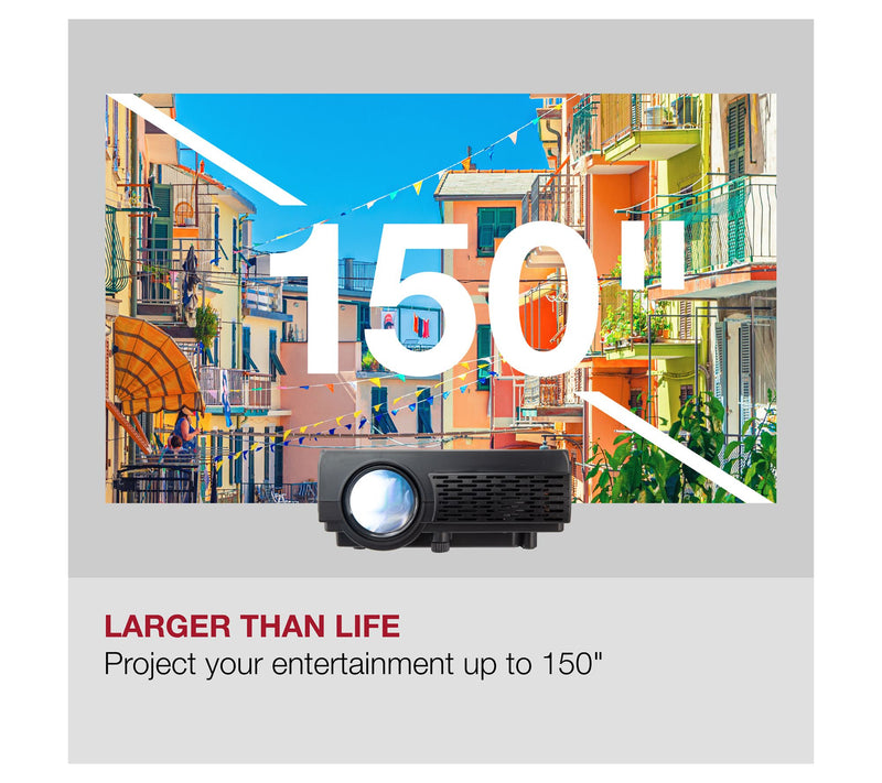 GPX All-in-One Projector with Bluetooth & 120"creen Kit — View 4