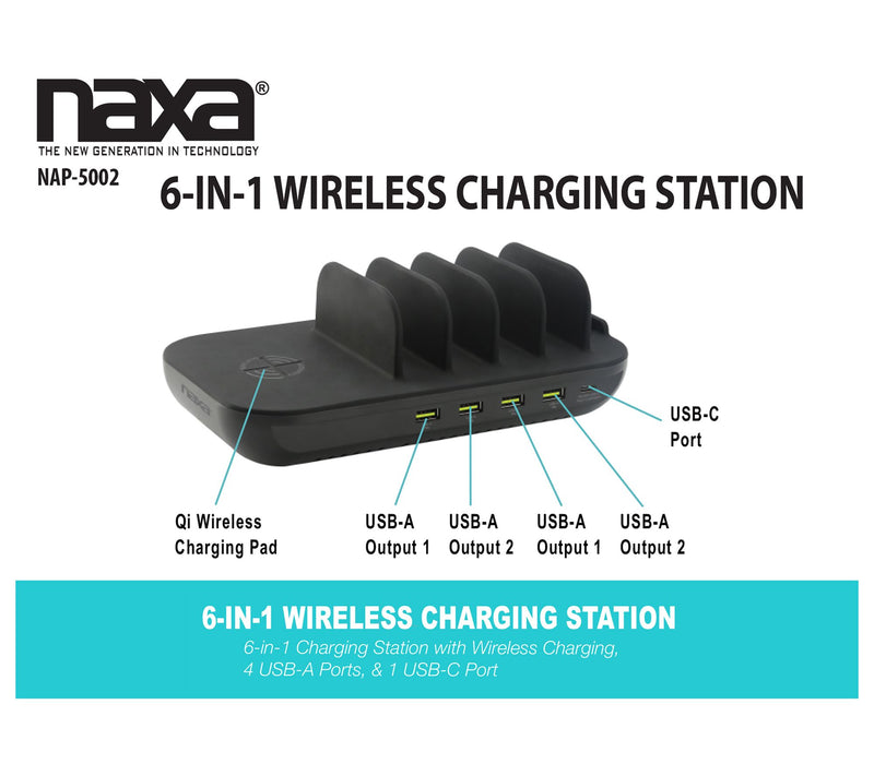 Naxa 6-in-1 Wireless Charging Station — View 5