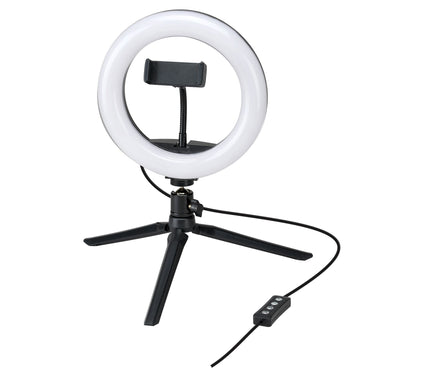 GPX TPDL801B Tripod with 8" Light Ring Vlogging Kit