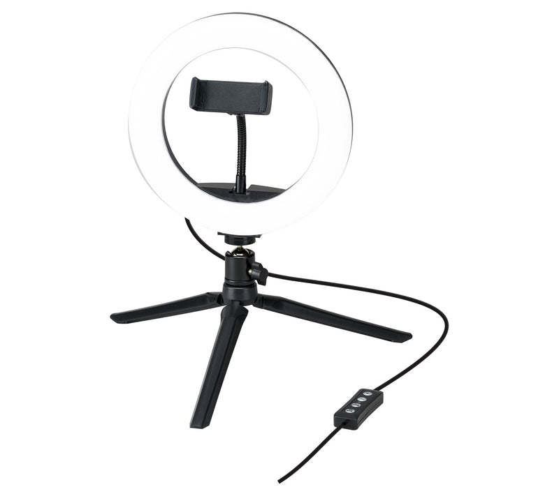GPX TPDL801B Tripod with 8" Light Ring Vlogging Kit — View 2