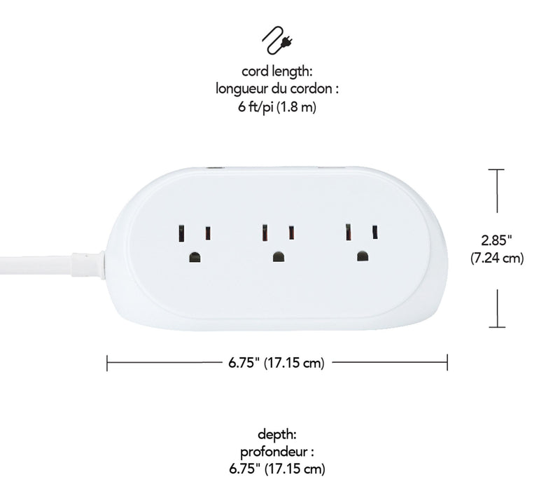 Globe Electric Wireless Charging Pod with 3 AC ports and 2 USB — View 4