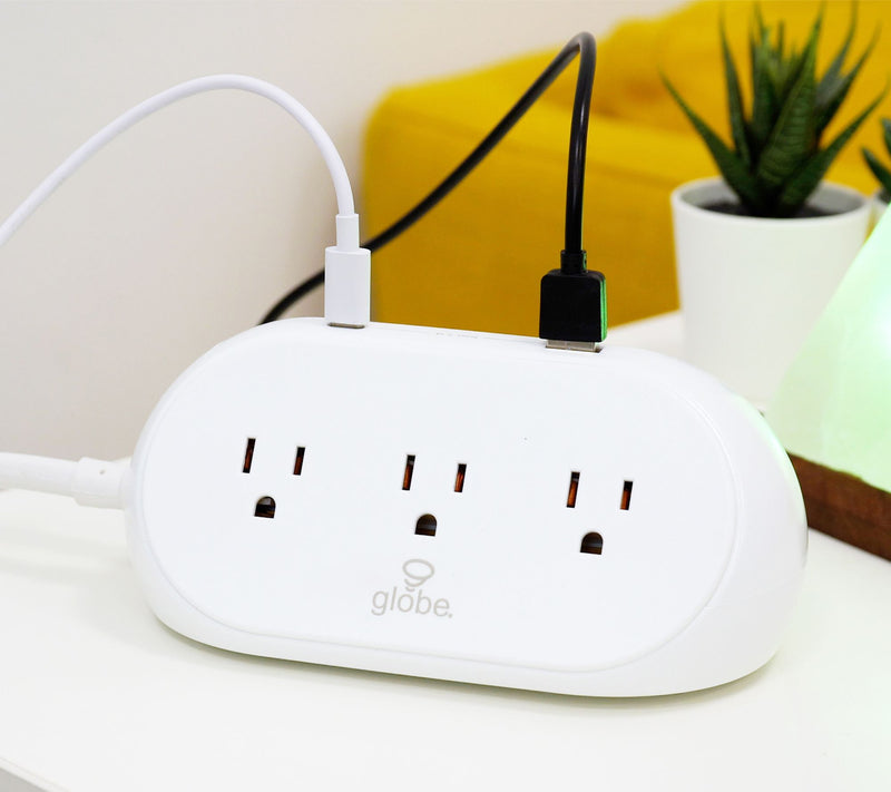 Globe Electric Wireless Charging Pod with 3 AC ports and 2 USB — View 8