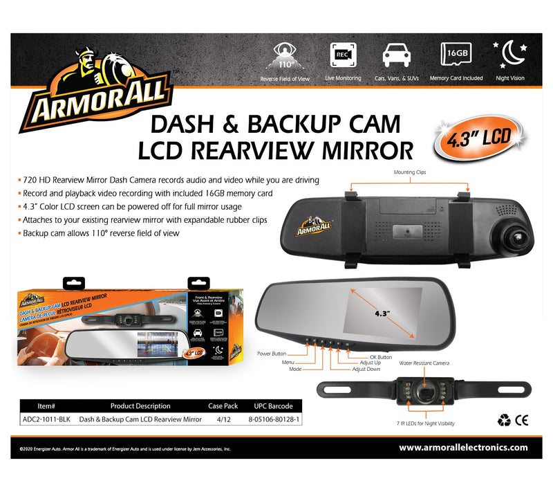 ArmorAll Rearview Mirror Dash & Backup Vehicle Camera — View 5