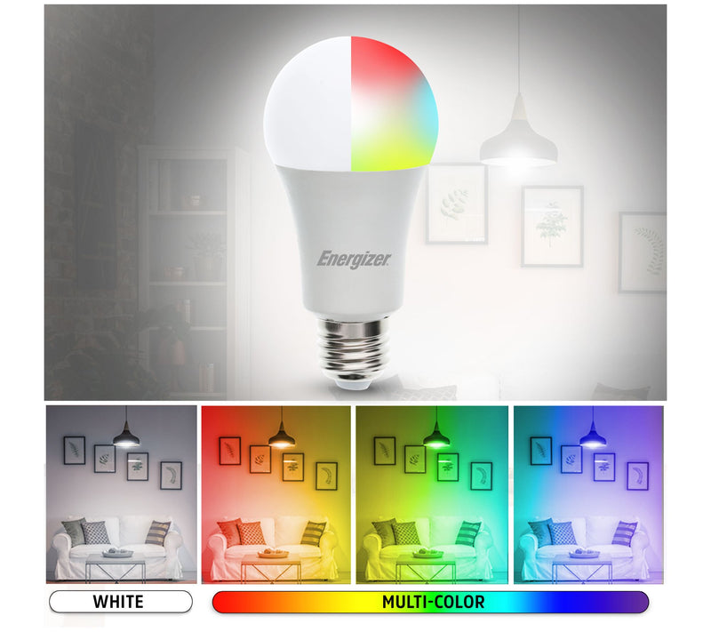 Energizer White & Color Dimmable 2-pack of Smart LED A19 Light Bulbs — View 3