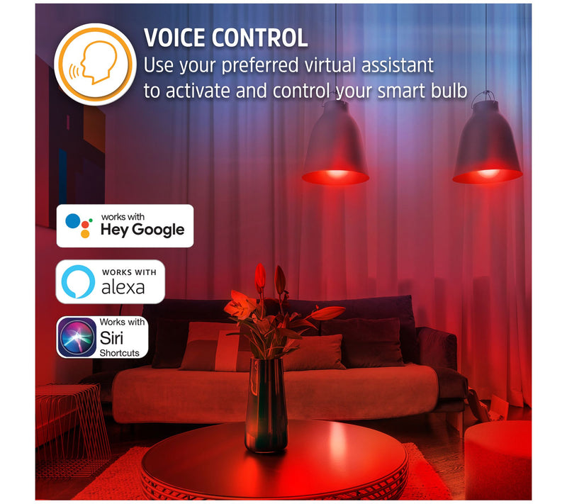 Energizer White & Color Dimmable 2-pack of Smart LED A19 Light Bulbs — View 4