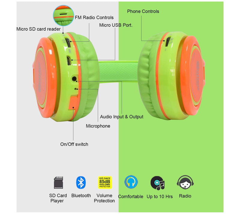 Contixo KB-2600 Kids Wireless Bluetooth Headpho nes — View 15