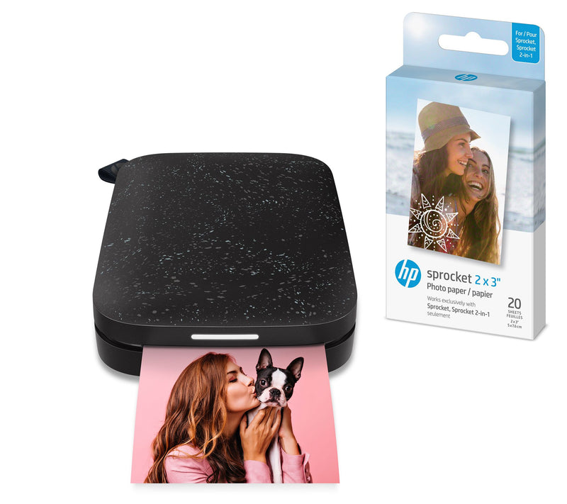 HP Sprocket Portable Photo Printer w/ 20 Pack of Sprocket Paper — View 3
