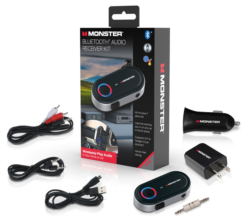Monster 7-Piece Home or Car Bluetooth Audio Rec eiver Kit — View 10