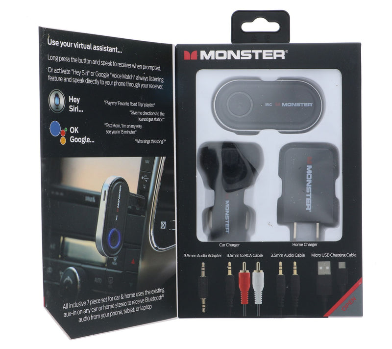 Monster 7-Piece Home or Car Bluetooth Audio Rec eiver Kit — View 5