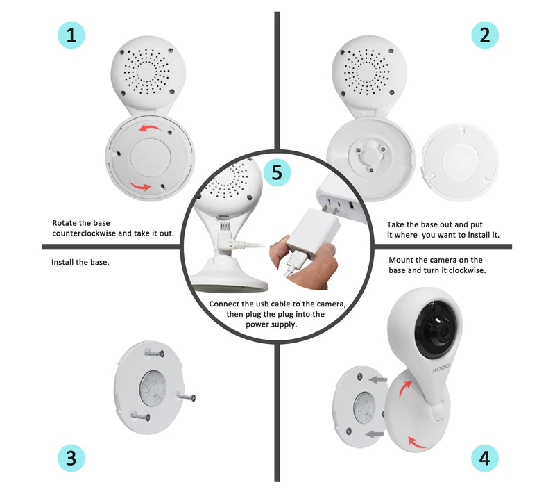 XODO Indoor HD Wifi Security Camera (4-Pack) — View 8