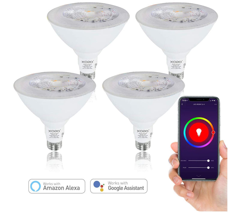 XODO Smart Floodlight LED Bulb 4-Pack Multi-Col or E26 11W — View 4