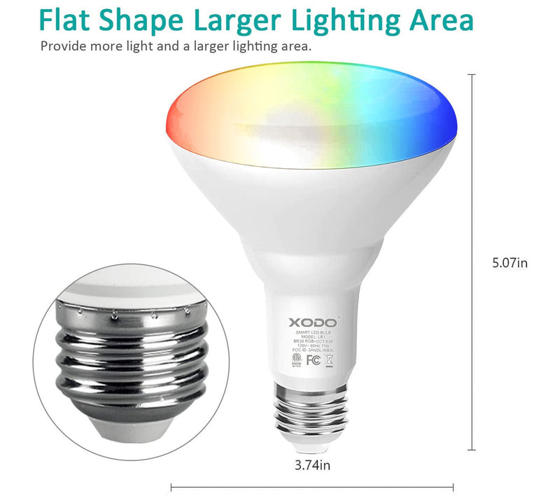 XODO Smart Floodlight LED Bulb 6-Pack Multi-Color WiFi E26 11 — View 4