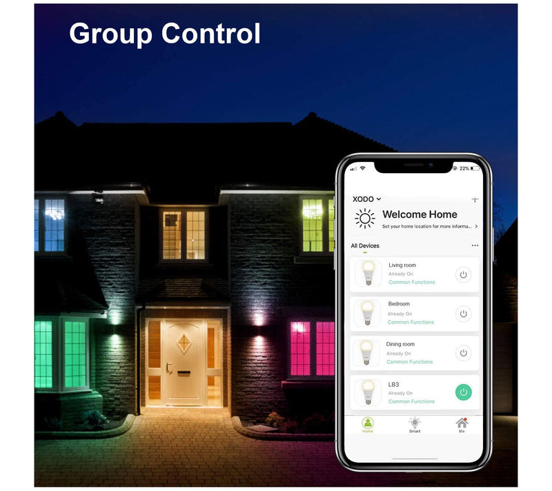 XODO Smart Candelabra LED Bulb 2-Pack Multi-Color WiFi E12 5W — View 7