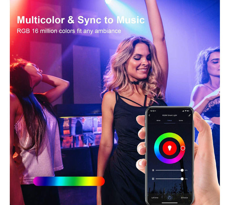 XODO Smart Candelabra LED Bulb 4-Pack Multi-Color Wi-Fi E12 5W — View 9