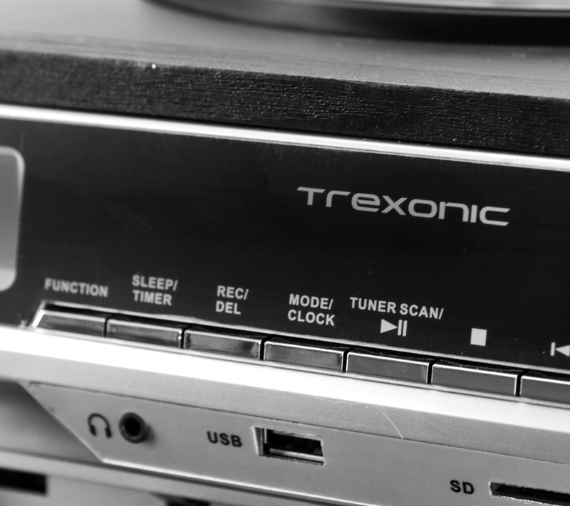 Trexonic 3-Speed Turntable with CD Player and Dual Cassette — View 6