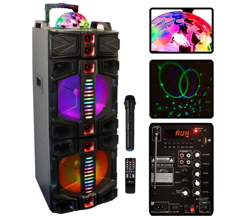 beFree Sound Dual 12" Subwoofer Bluetooth Portable Party — View 5