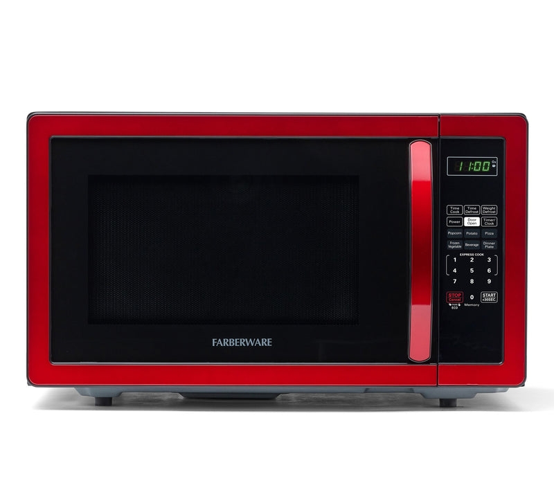 Farberware Classic 1.1 Cubic Foot Microwave Oven- Metallic Re — Main view