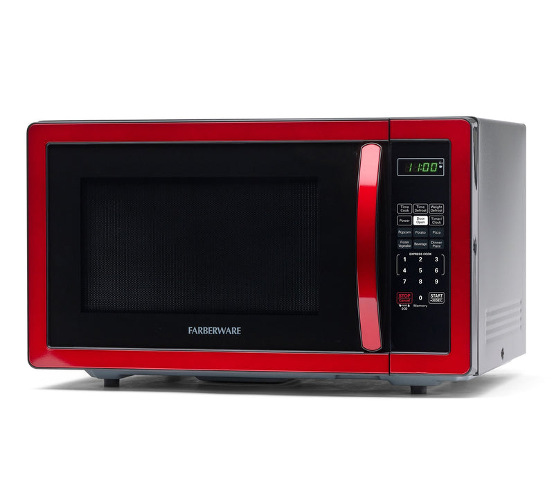 Farberware Classic 1.1 Cubic Foot Microwave Oven- Metallic Re — View 2