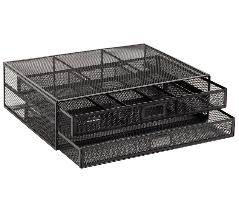 Mind Reader Metal Desk Monitor Stand Riser with2 Drawers — View 13