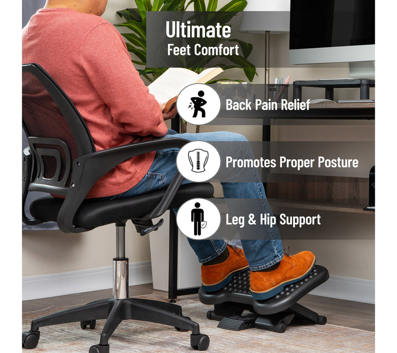 Mind Reader 3-Position Adjustable Height Leg-Lifting Foot Rest — View 2