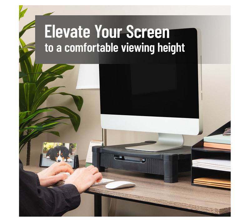 Mind Reader Monitor Stand Riser with Drawer Storage — View 2