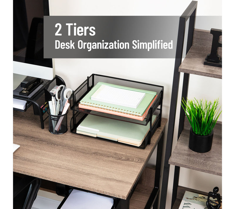 Mind Reader Mesh Stackable Letter Organizer with Tube — View 7