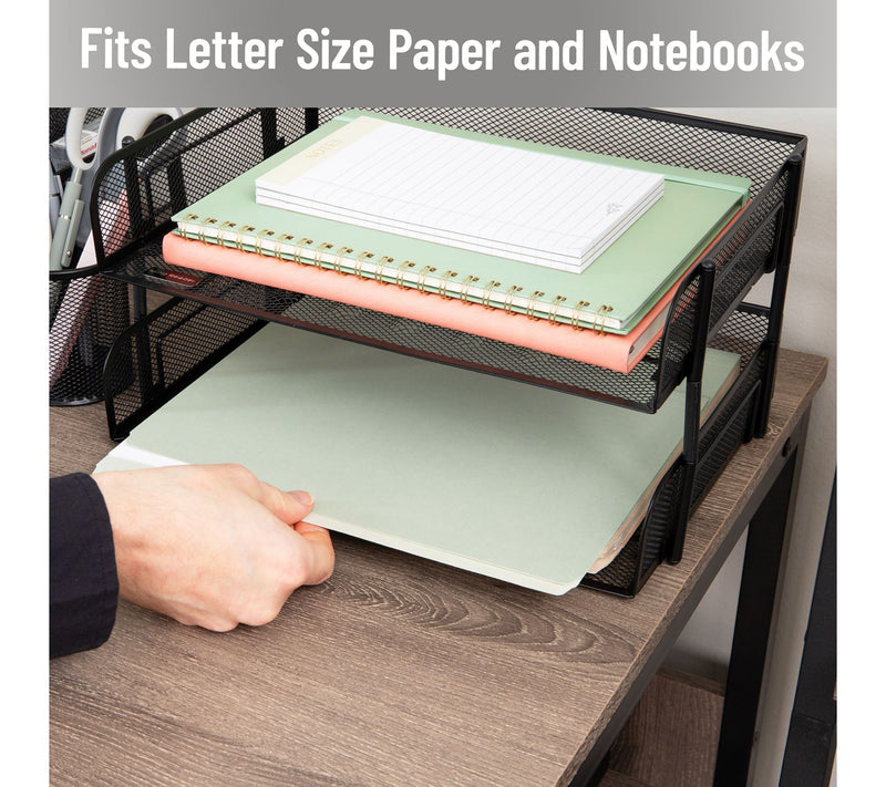 Mind Reader Mesh Stackable Letter Organizer with Tube — View 11