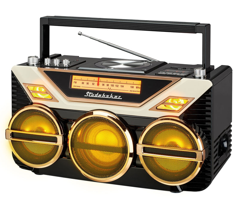 Studebaker Boombox with Bluetooth/CD/FM Radio and 15W Subwoofer — View 7