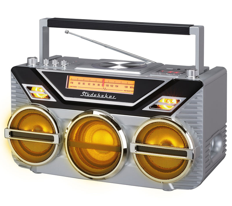 Studebaker Boombox with Bluetooth/CD/FM Radio and 15W Subwoofer — View 9