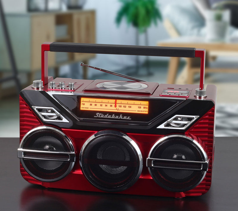 Studebaker Boombox with Bluetooth/CD/FM Radio and 15W Subwoofer — View 14